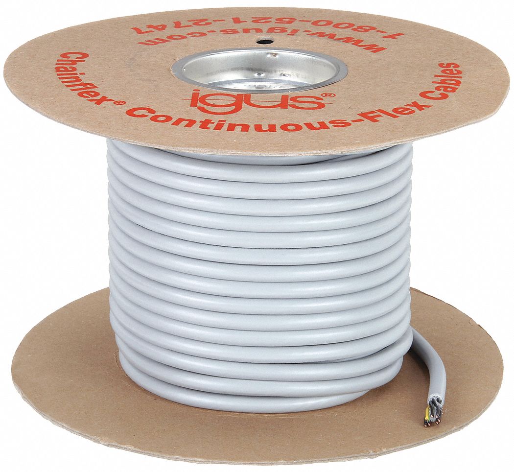 CONTROL CABLE, CF77-UL, PUR JACKET, GREY, 7 CONDUCTORS, 18 AWG, UNSHIELDED, 4 X OD, 100 FT