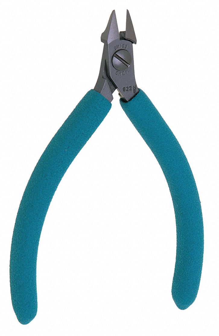 DIAGONAL CUTTING PLIER, FLUSH, ANGLED, 3/8 IN JAW L, 3/4 IN JAW W, 6 1/8 IN OVERALL L