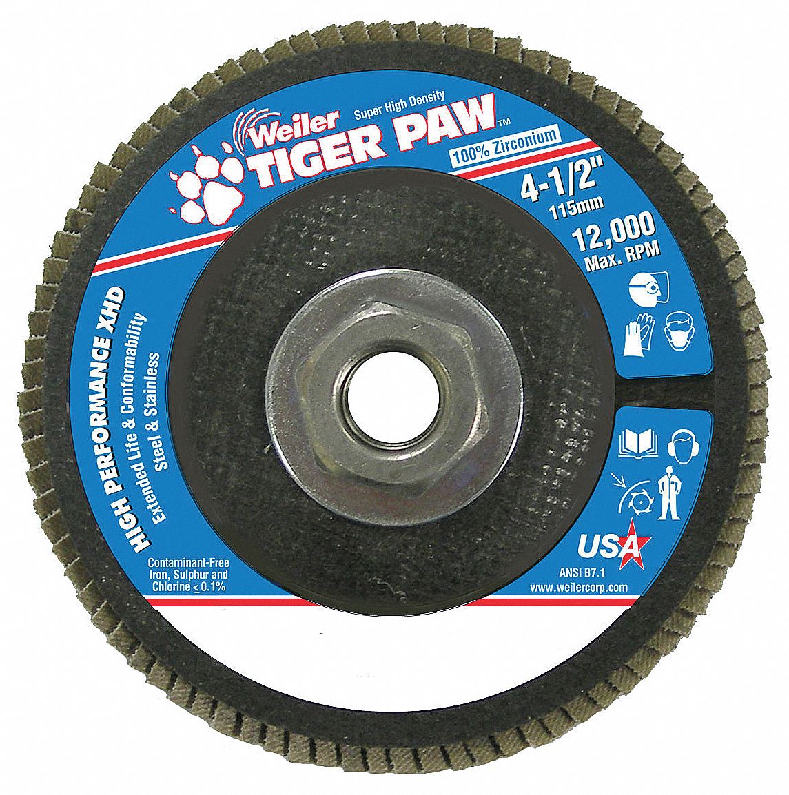 H7345 Fiber Disc 4 1/2 in Dia 5/8in Arbor