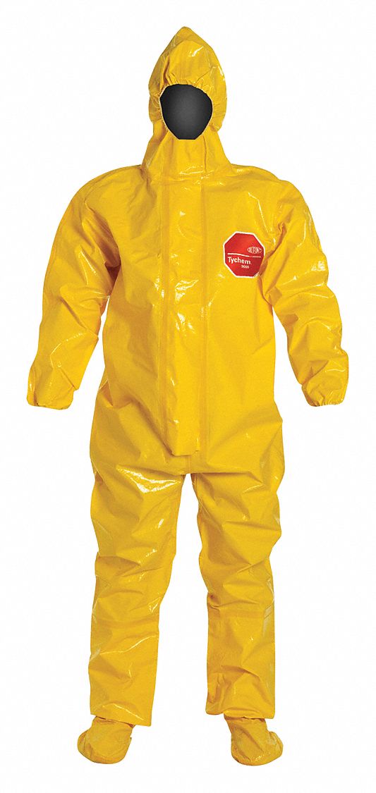 DUPONT, XL, Non-Woven Polypropylene, Hooded Chemical Resistant