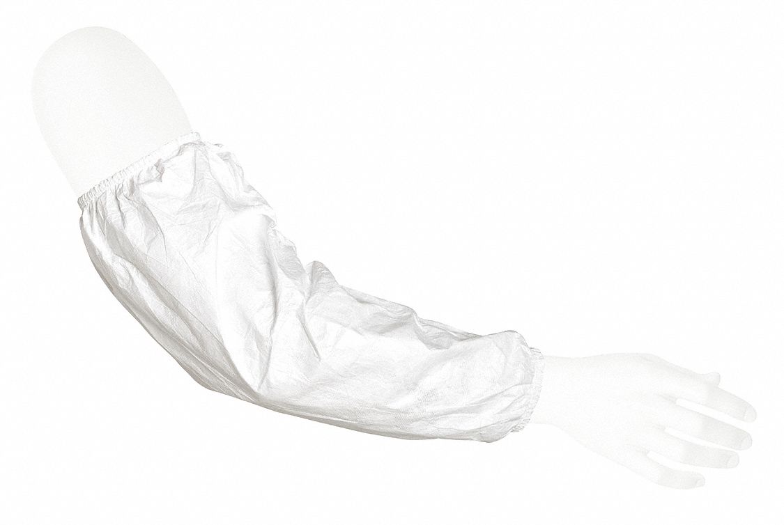 Disposable Sleeve,  Cleanroom Class ISO 6 (Class 1,000) and above,  White,  ISO Class ISO 6,  PK 100