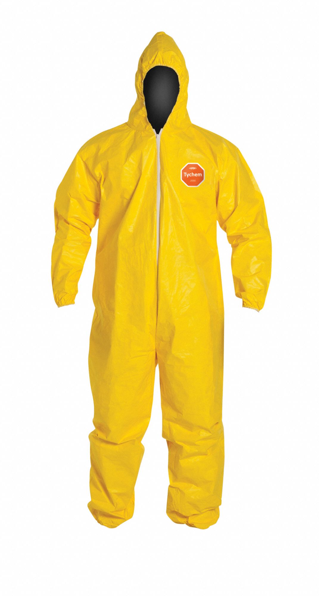 QC127SYL COVERALL, YELLOW, L, TYCHEM 2000, TYCHEM 2000, 2.5 OZ/SQ YD, 10 MIL THICK