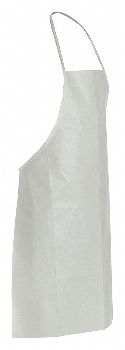 CHEMICAL RESISTANT APRON,WHITE,UNIVERSAL