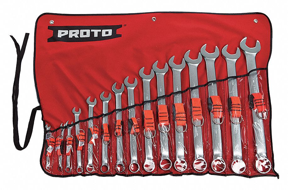 PROTO, Alloy Steel, Satin, Combination Wrench Set 24AJ86J1200PMASDTT Grainger