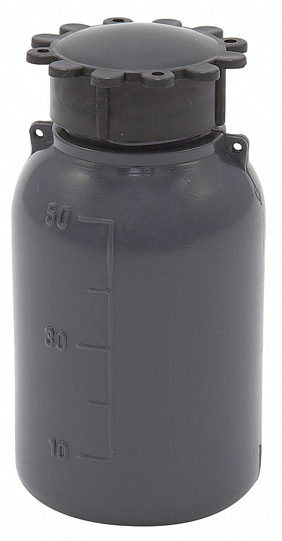 Bottle, 70 mm H, Gray, 39 mm Dia, PK50