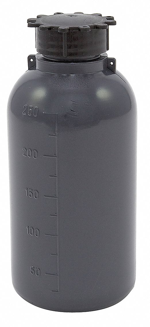 Bottle, 131 mm H, Gray, 60 mm Dia, PK50