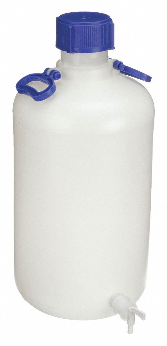 CARBOY, 50 L CAPACITY, 13.2 GAL CAPACITY, SCREW ON/SPIGOT, HDPE, INTEGRAL SHOULDER HANDLE