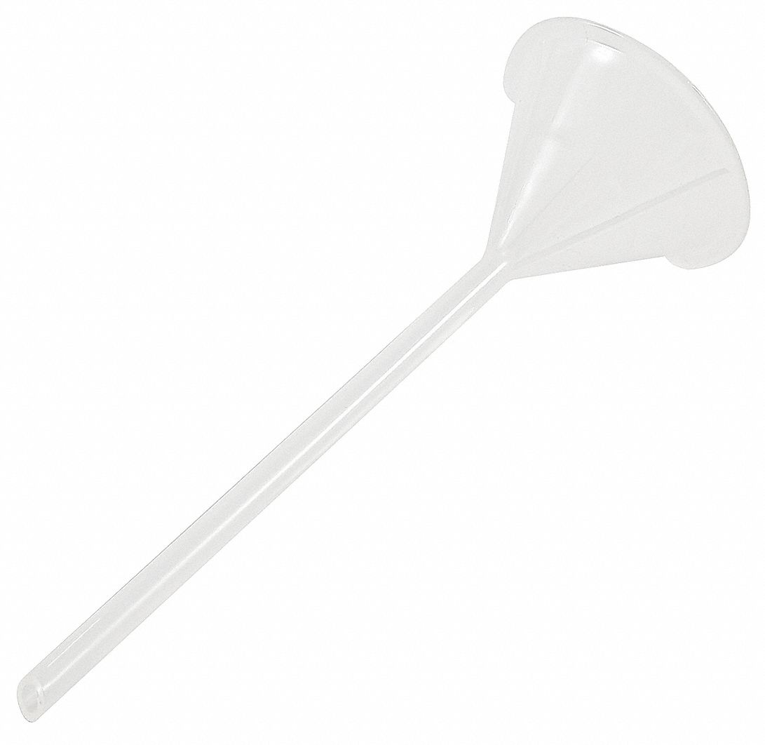 DYNALON 50 mL Plastic Funnel, Stem OD 8 mm, Stem Length 150 mm