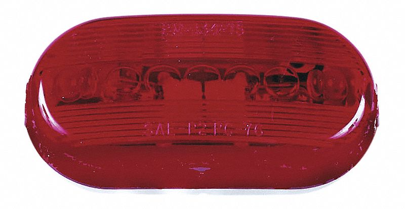 CLEARANCE/MARKER LAMP, INCANDESCENT, OVAL, 12 V, RED, 4 1/8 X 2 X 1 1 /32 IN, ACRYLIC/PLASTIC