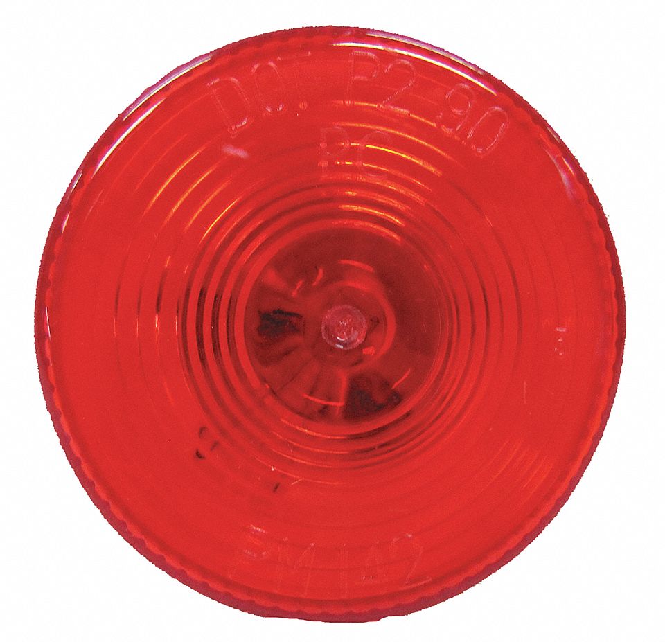 CLEARANCE/MARKER LAMP, INCANDESCENT, ROUND, 12 V, RED, 3/4 X 2 1/2 IN, ACRYLIC PLASTIC