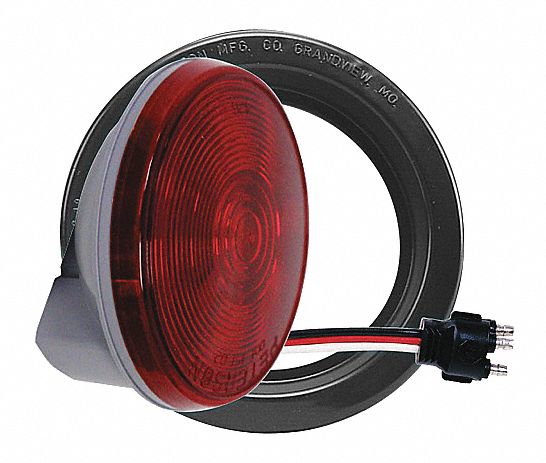 STOP/TAIL/TURN LAMP KIT, ROUND, INCANDESCENT, SEALED, 12 V, RED, 2 1/16 X 4 1/4 IN