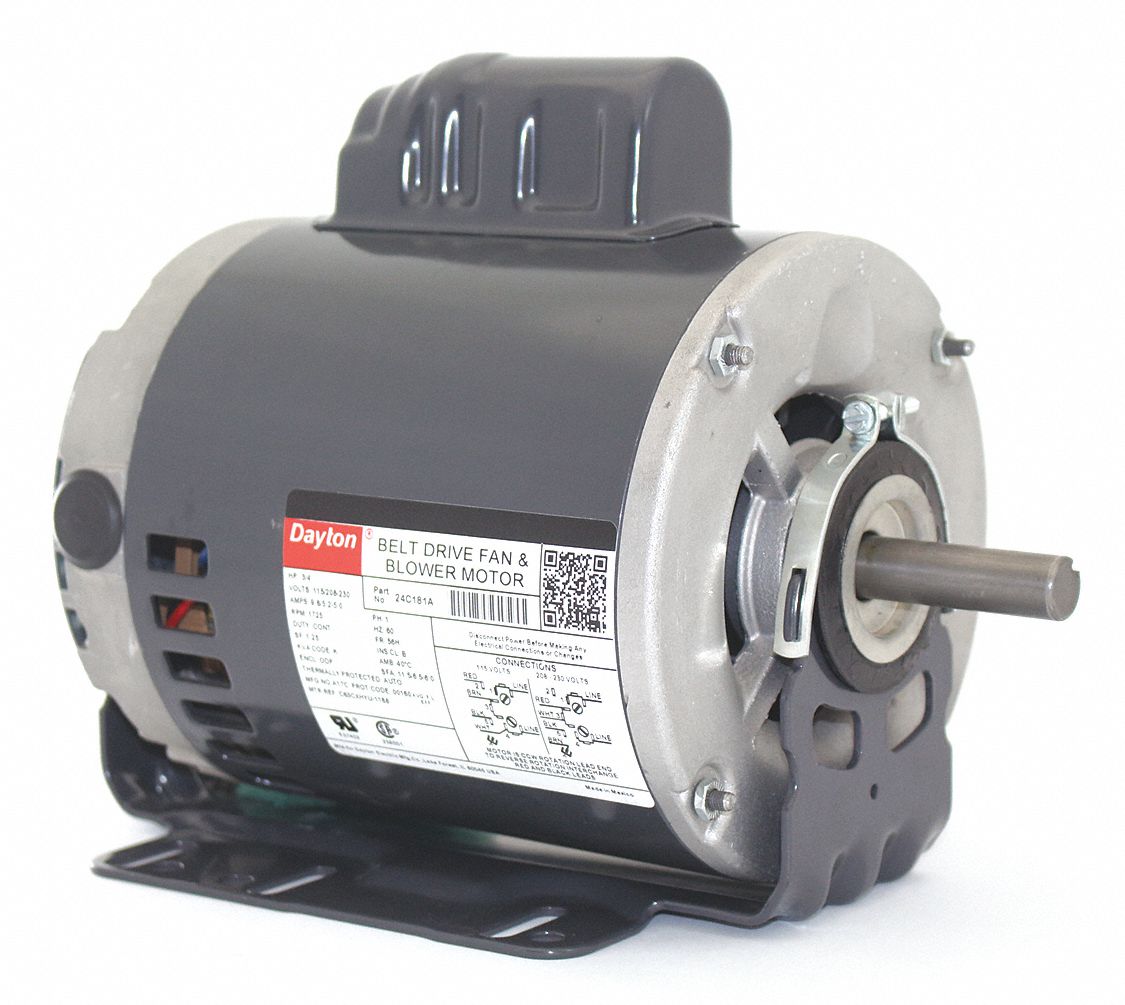 DAYTON, 1 Speed, Open Dripproof, Belt Drive Motor - 24C181|24C181 ...