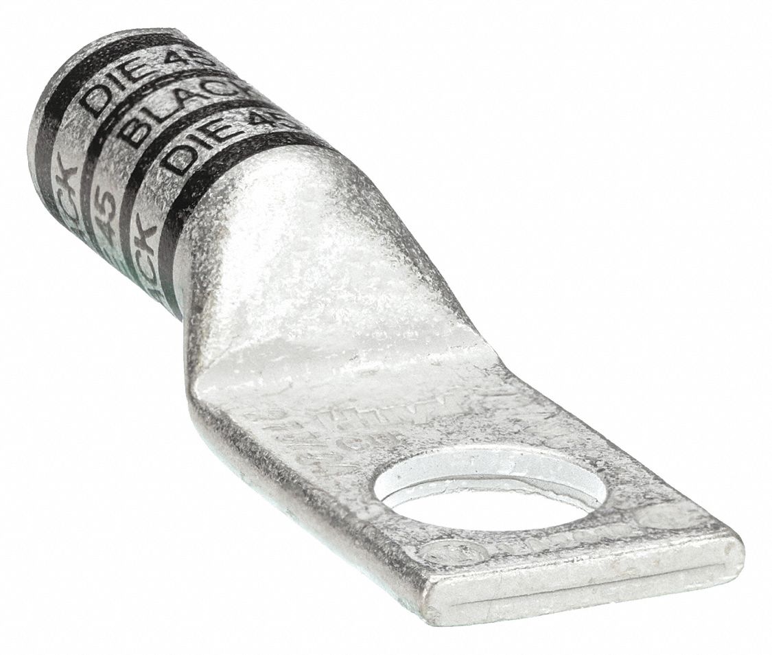 CONNECTEUR DE COMPRESSION POUR COSSE À UN TROU, CUIVRE, 2/0 AWG, 2,28 PO LONGUEUR, 0,83 PO LARGEUR, 3/8 PO