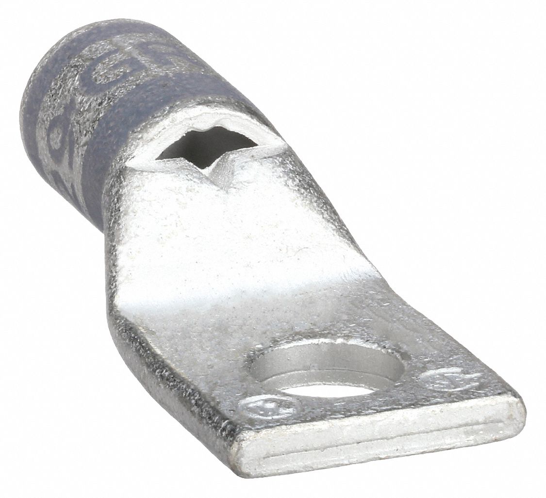 ONE-HOLE LUG COMPRESSION CONNECTOR, 4 AWG MAX WIRE SIZE, 5/16 IN STUD SIZE