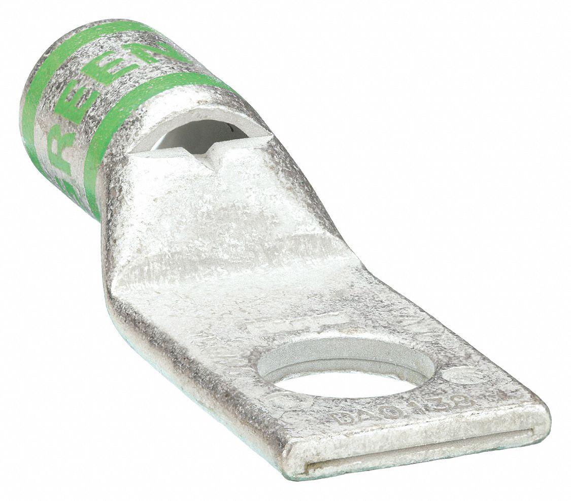 ONE-HOLE LUG COMPRESSION CONNECTOR, 1 AWG MAX WIRE SIZE, ⅜ IN STUD SIZE
