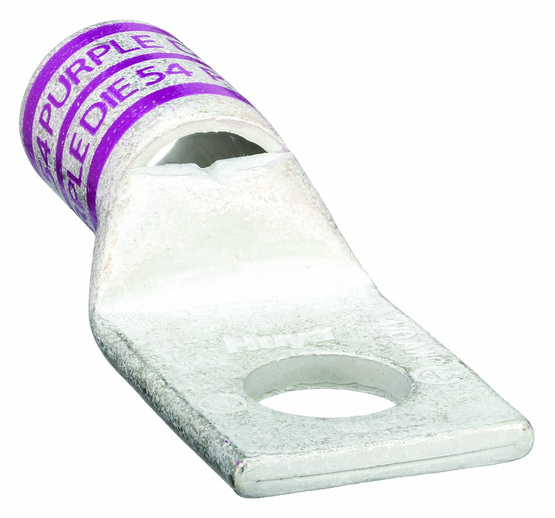 CONNECTEUR DE COMPRESSION POUR COSSE À UN TROU, CUIVRE, 4/0 AWG, 2,52 PO LONGUEUR, 1,03 PO LARGEUR, 1/2 PO