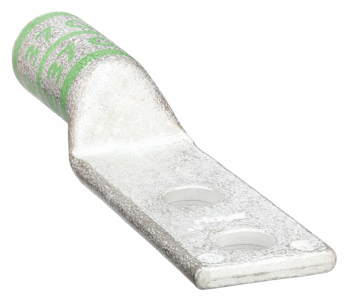 TWO-HOLE LUG COMPRESSION CONNECTOR, 1 AWG MAX WIRE SIZE, ½ IN STUD SIZE