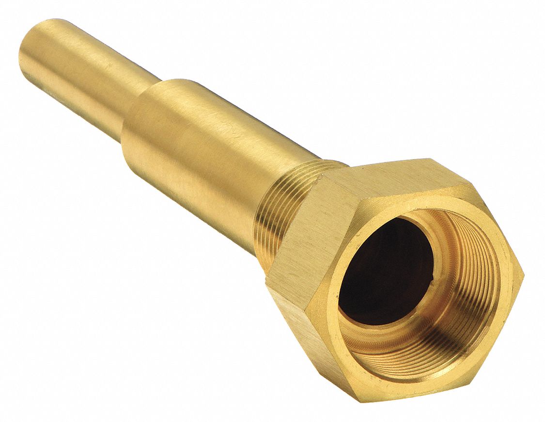 Brass, 3/4 in MNPT, Threaded Thermowell 24C45524C455 Grainger