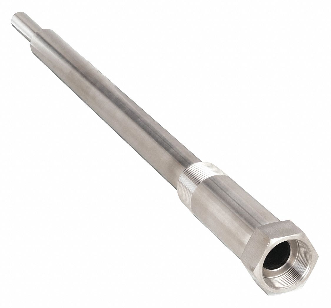 Threaded Thermowell: Stainless Steel, For 18 in Stem Lg, 18 in Insertion Lg