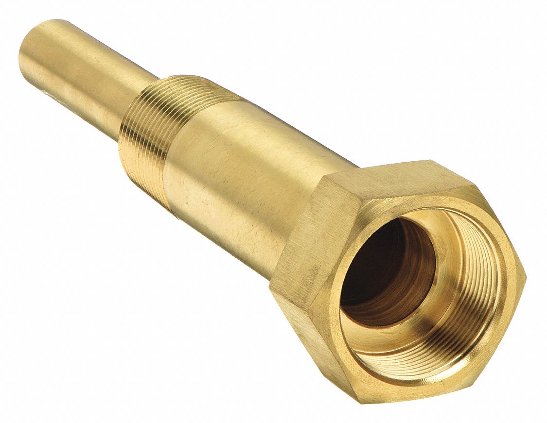 Brass, 3/4 in MNPT, Threaded Thermowell 24C48724C487 Grainger