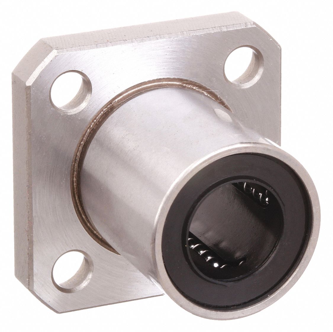 Linear Square Flange Mount Bearing: Single, SWK, 1/2 in ID, 1.75 in Flange Wd