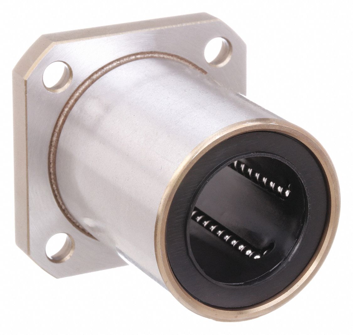 Linear Square Flange Mount Bearing: Single, SWK, 1 in ID, 2.5 in Flange Wd