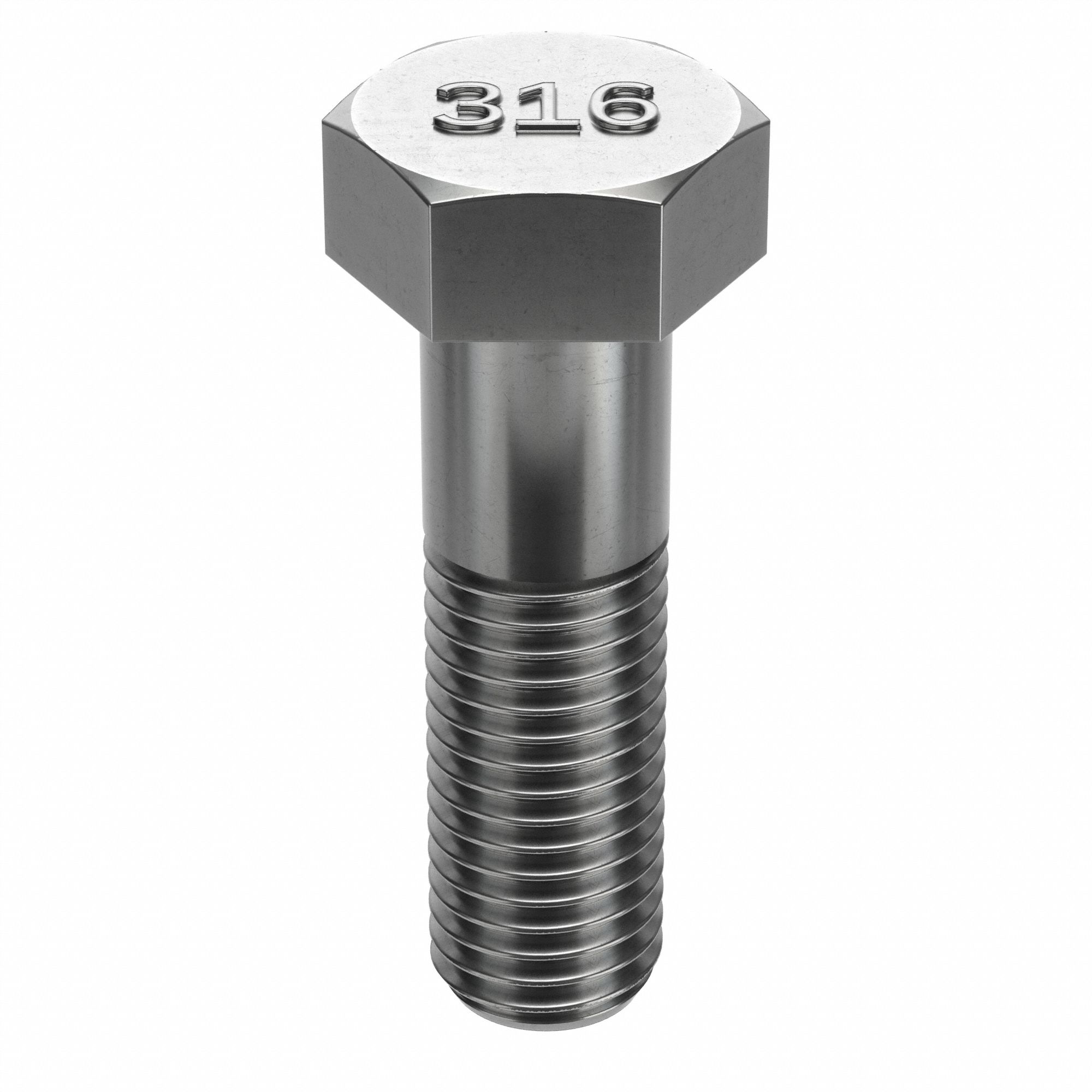 Hex Head Cap Screw: Stainless Steel, 316, Plain, 7/8"-9, Coarse, 2 3/4 in lg, Globally Sourced, 5 PK