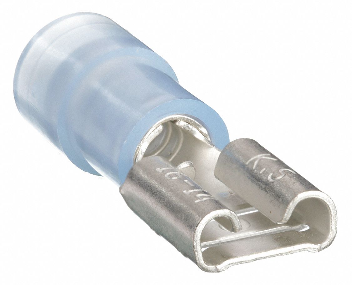 Wire Disconnect: Female Socket, Blue, Nylon, Partial Coverage, 16 AWG – 14 AWG Wire Size