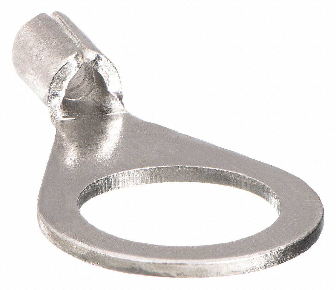 RING TERMINAL, BARE, #4 STUD SIZE, 12 AWG TO 10 AWG WIRE SIZE RANGE, 50 PK