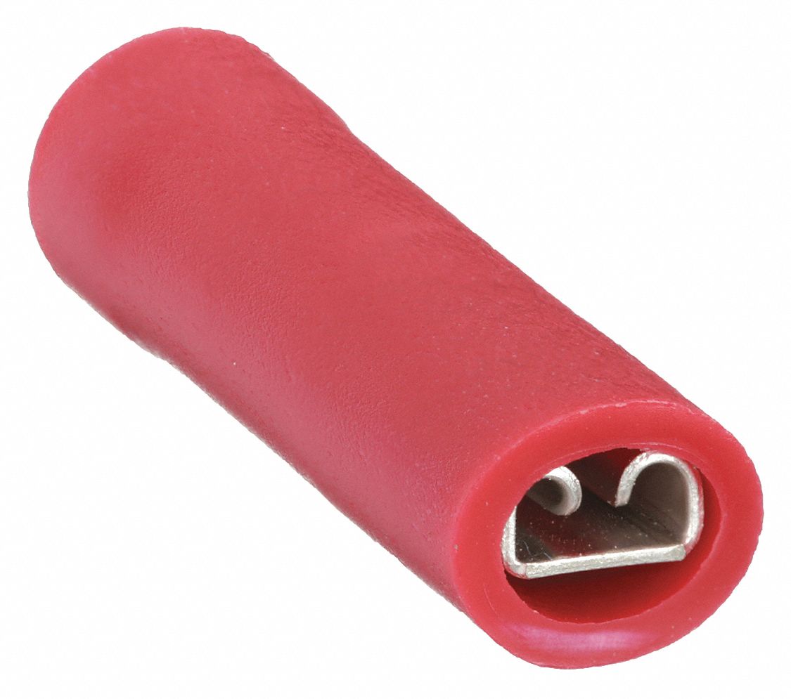 DÉCONNEXION FEMELLE AVEC MANCHON EN CUIVRE, VINYLE, COUVERTURE TOTALE, LAITON, 0,748 PO LONGUEUR, 22 AWG, 16 AWG