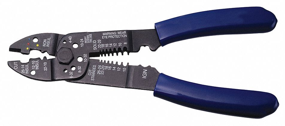 CRIMPING TOOL, 22 AWG TO 8 AWG, STANDARD CUSHION GRIP, 22 AWG TO 8 AWG, 24C969