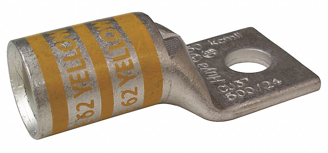 ONE-HOLE LUG COMPRESSION CONNECTOR, 250 KCMIL MAX WIRE SIZE, ¼ IN STUD SIZE