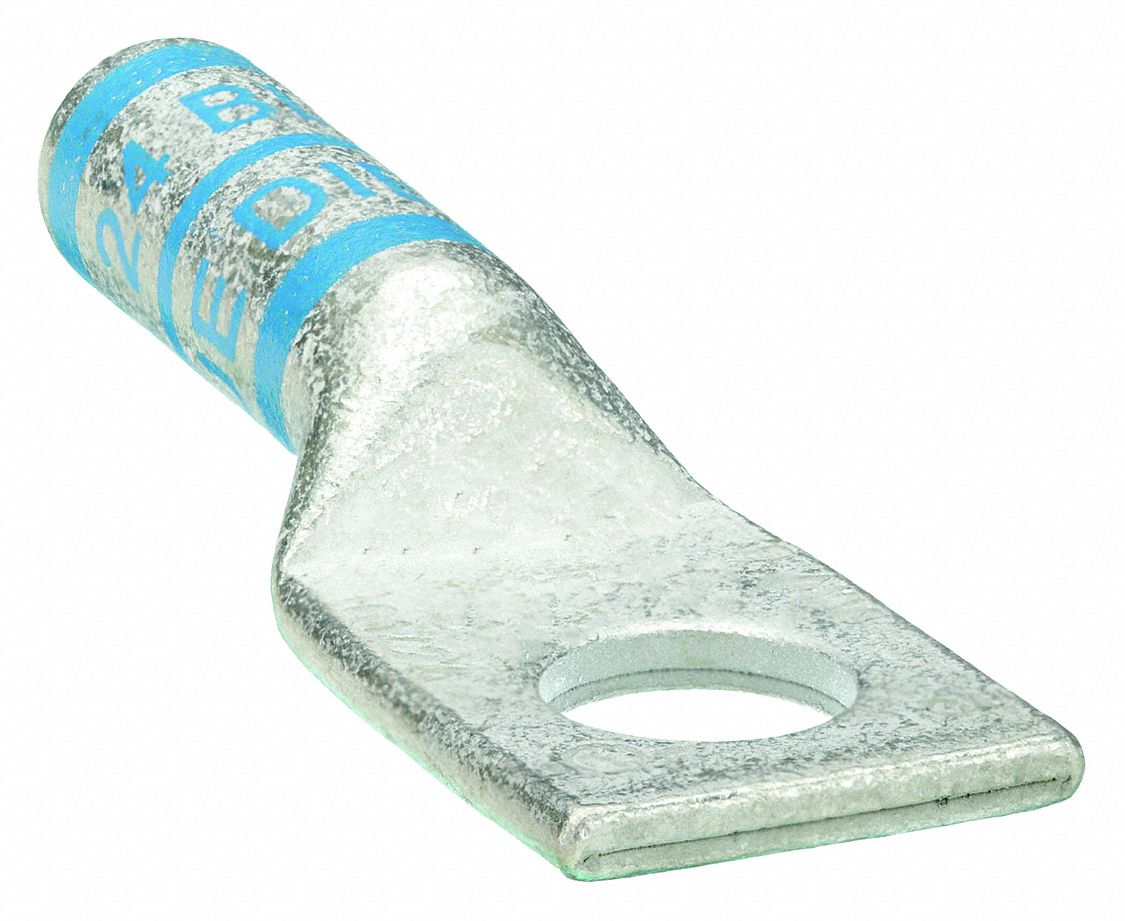 ONE-HOLE LUG COMPRESSION CONNECTOR, 6 AWG MAX WIRE SIZE, 5/16 IN STUD SIZE