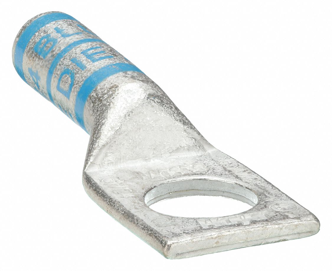 ONE-HOLE LUG COMPRESSION CONNECTOR, 6 AWG MAX WIRE SIZE, ⅜ IN STUD SIZE