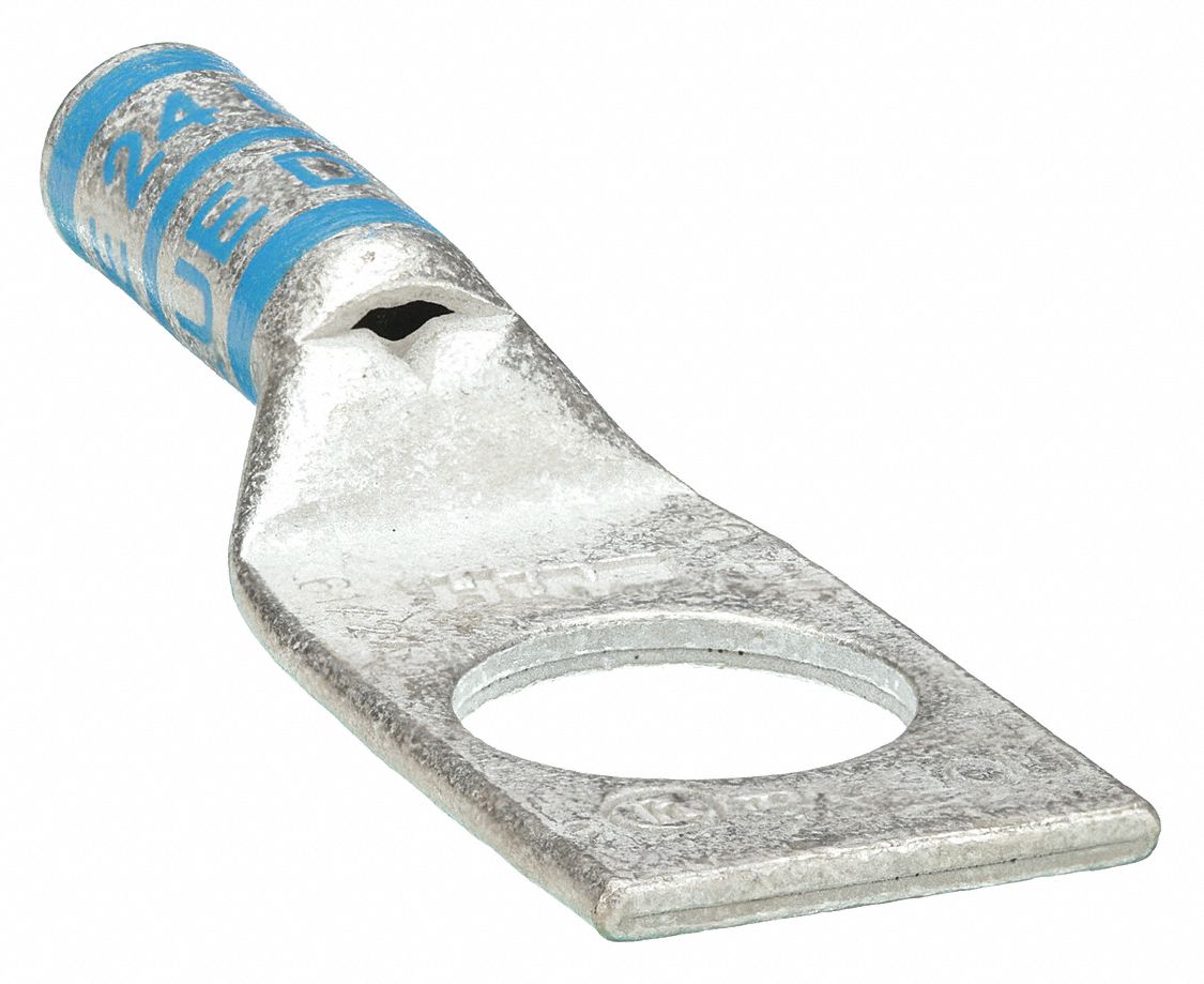 ONE-HOLE LUG COMPRESSION CONNECTOR, 6 AWG MAX WIRE SIZE, ½ IN STUD SIZE