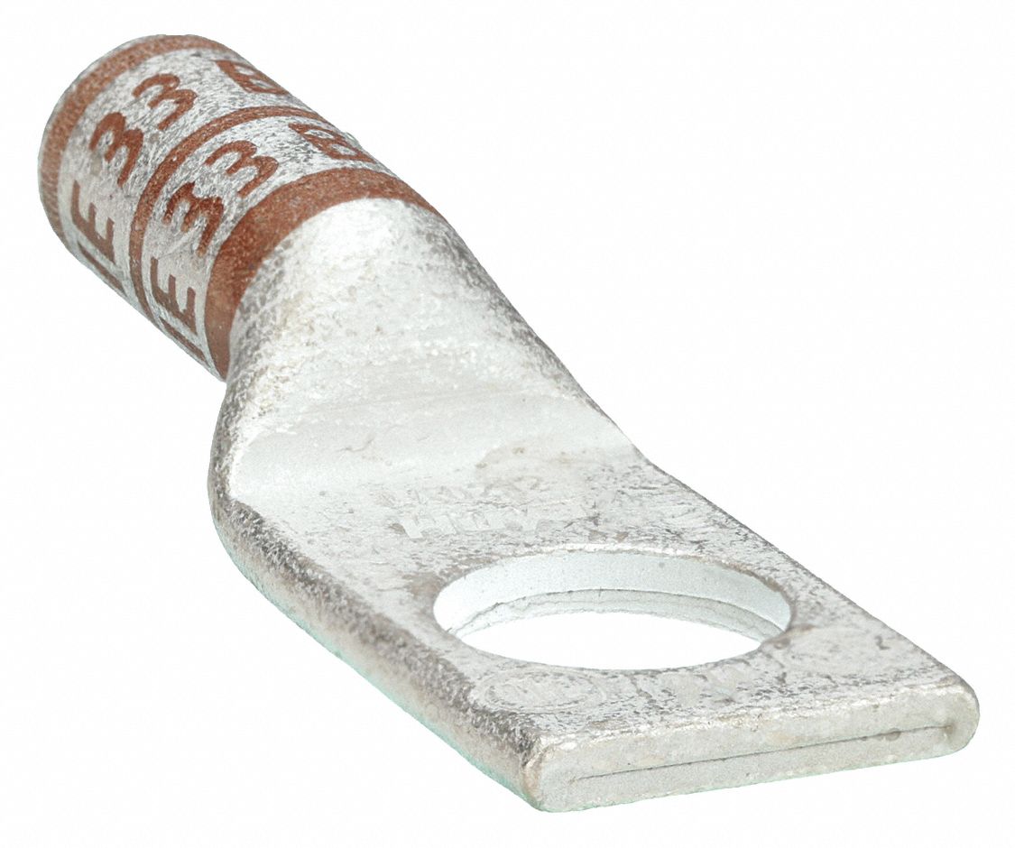 ONE-HOLE LUG COMPRESSION CONNECTOR, 2 AWG MAX WIRE SIZE, ½ IN STUD SIZE