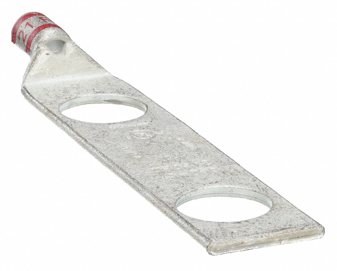 Compression Lug: For 8 AWG, Stranded Wire, 1/2 in Stud Size, Std, Copper Barrel