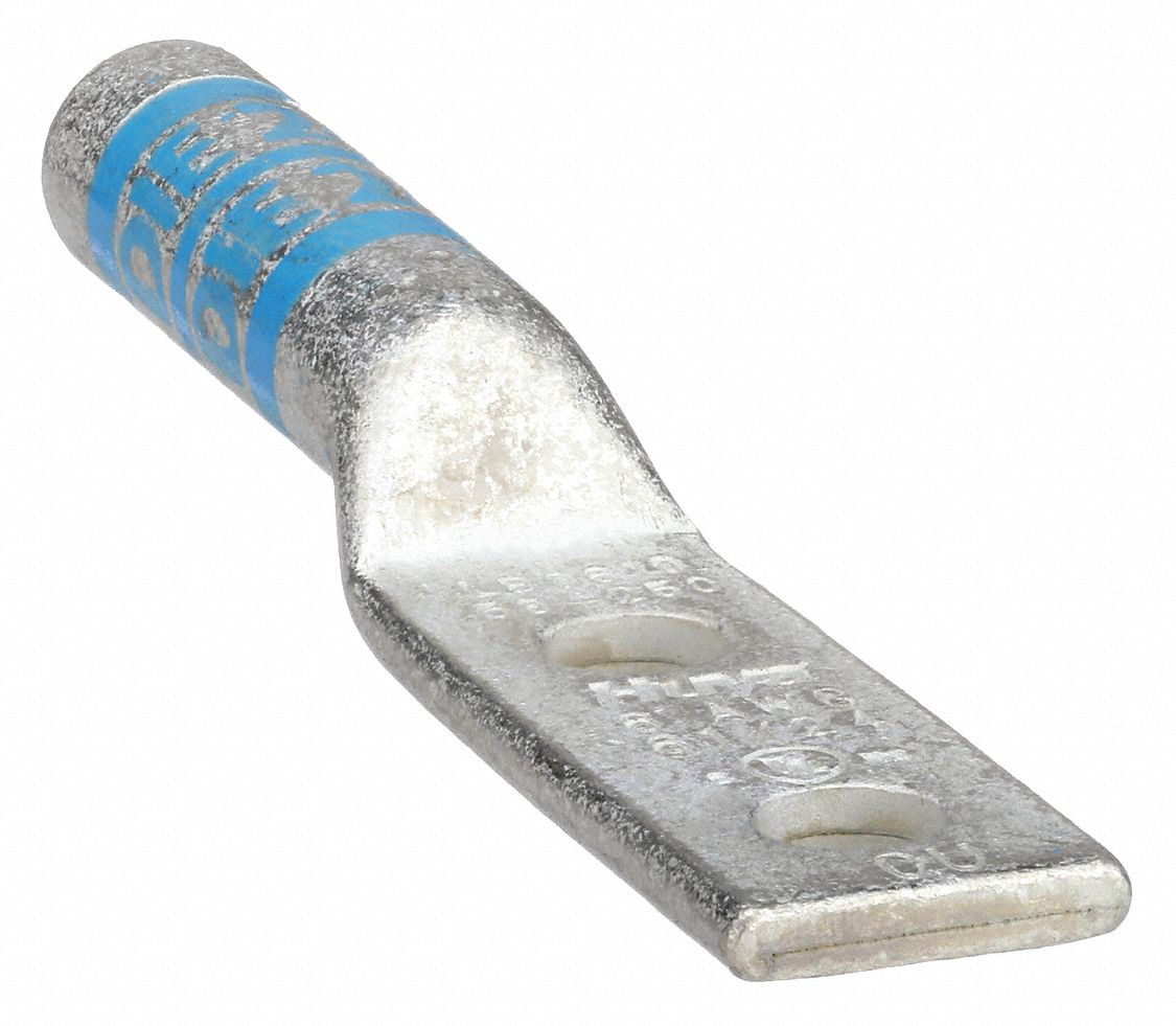 Compression Lug: For 6 AWG, Stranded Wire, #10 Stud Size, Long, Copper Barrel