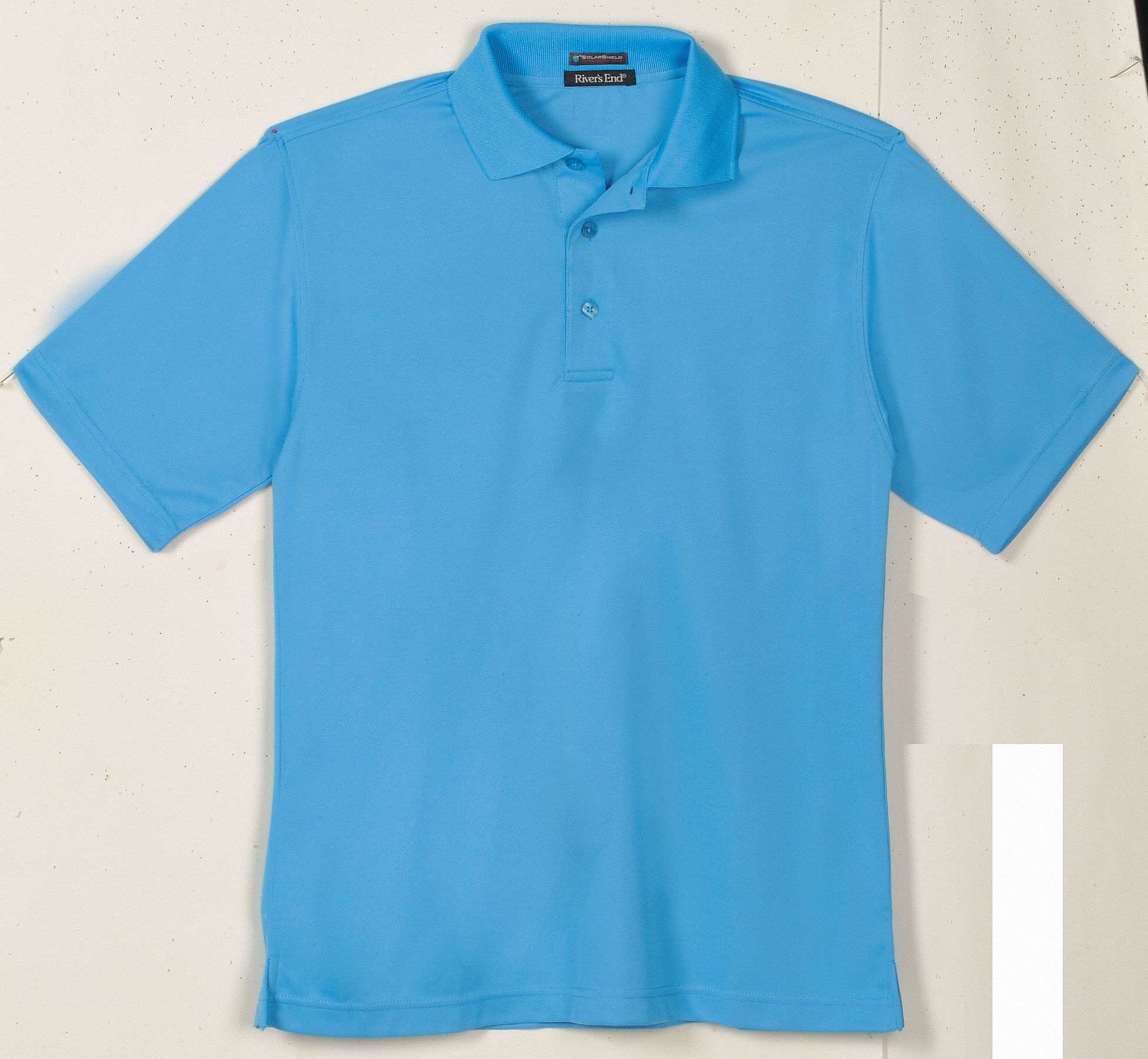 SOLAR SHIELD, Men's, L, Polo Shirt - 24D088|6130 L CAROLINA BLUE - Grainger