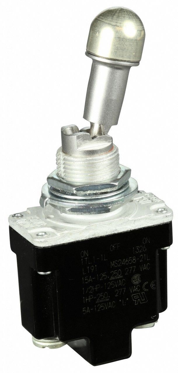 Toggle Switch: 3 Position, 3 Connections, SPDT, Screw Terminals Connection, TL Series