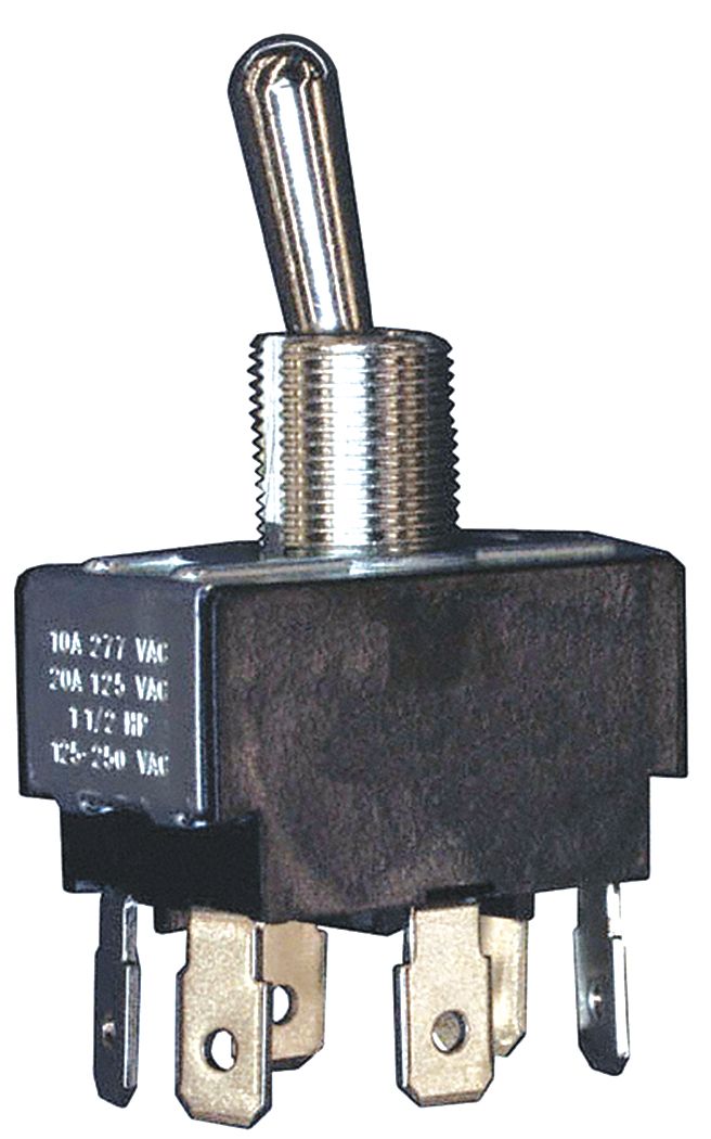 HONEYWELL Toggle Switch, Number of Connections 6, Switch Function On