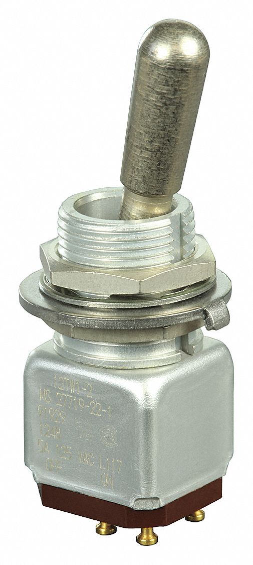 HONEYWELL Toggle Switch, Number of Connections 4, Switch Function Off/On, 5A 120V AC AC
