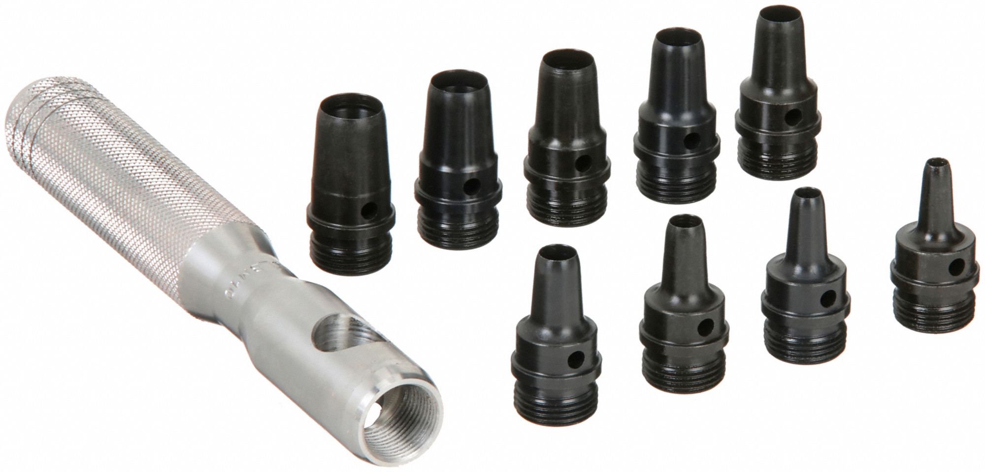 HOLLOW PUNCH SET, ¾ IN/1 IN/4¾ IN OVERALL L, 10 PIECES, CASE, SAE, HOLLOW, HOLLOW PUNCH