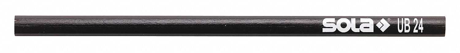 Universal All Surface Pencil: 1/2 in Wd (In.), 9 7/16 in Lg (In.), Flat, Basswood, 6 PK