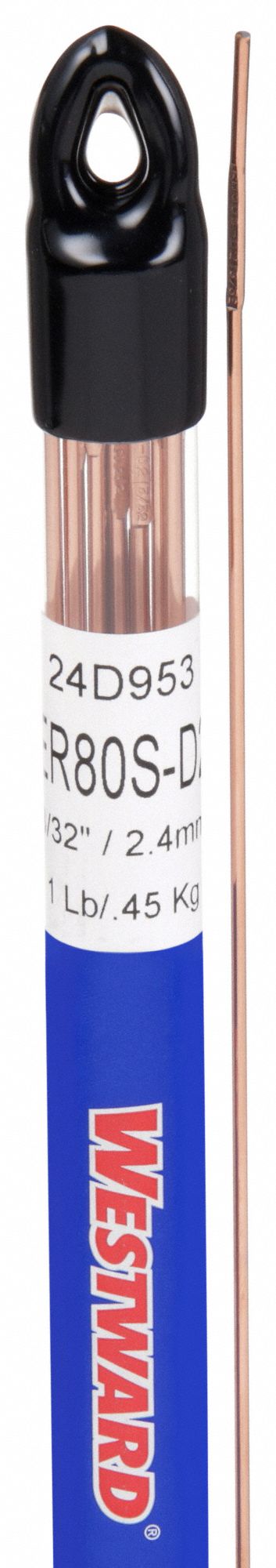 TIG Welding Rod: Low-Alloy Steel, ER80S-D2, 3/32 in x 36 in, 1 lb