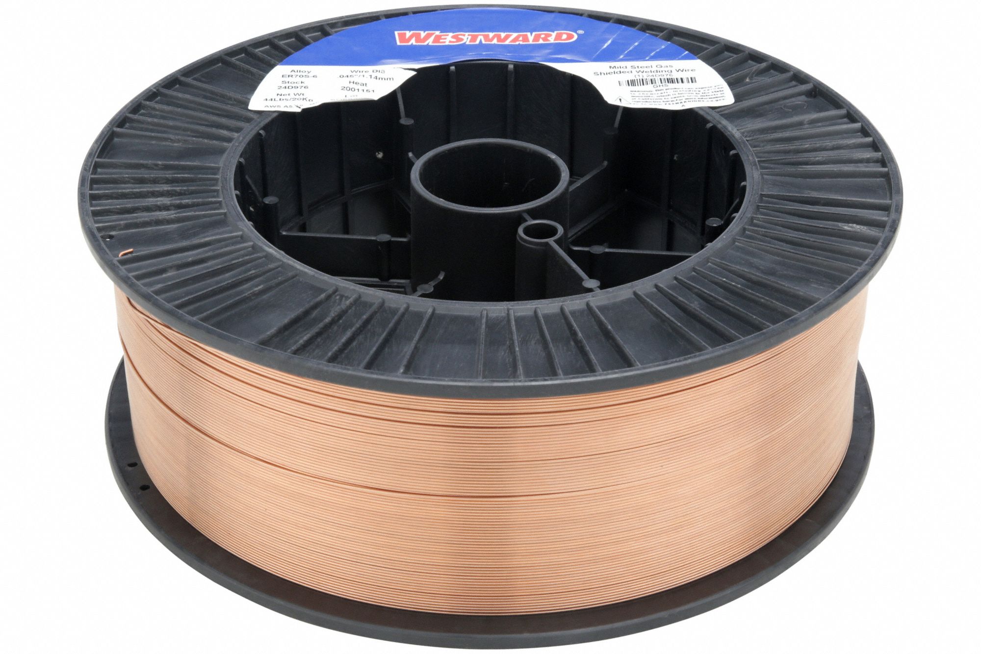MIG Welding Wire: Carbon Steel, ER70S-6, 0.045 in, 44 lb, Plastic Spool
