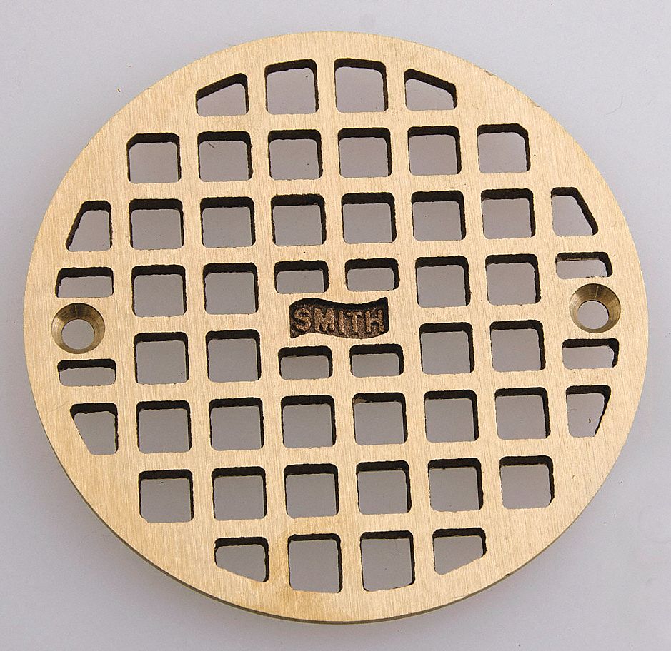 GRATE: ROUND, SQUARE HOLES, 3 7/8 IN OVERALL DIA, ⅛ IN THICK, BRONZE, BRONZE