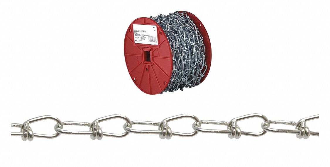 NO3 INCO DOUBLE LOOP CHAIN ZINC 200 FT, 90 LB WORKING LOAD