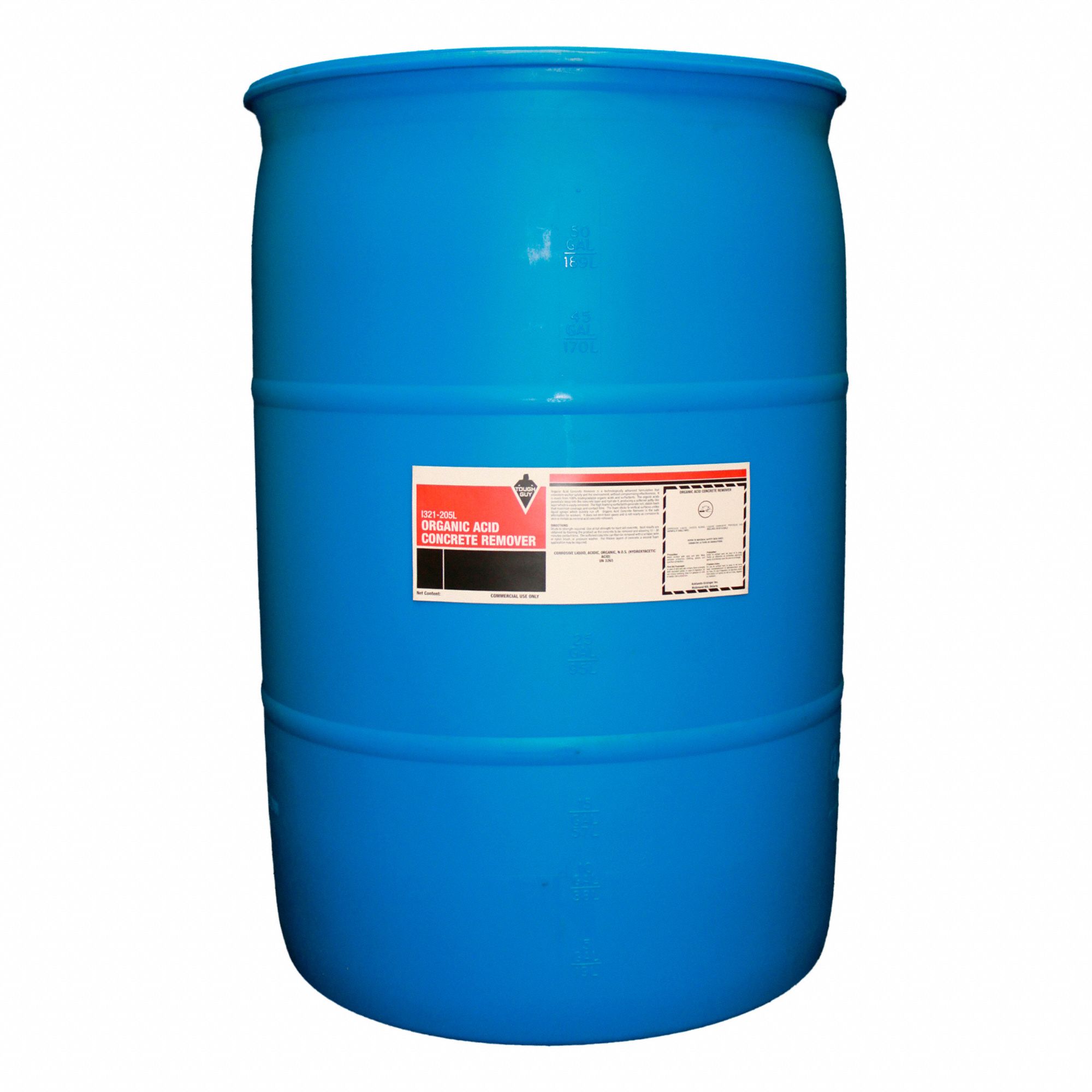 CONCRETE REMOVER, BIODEGRADABLE, LIQUID, FOAMING, RED, 205 L, ORGANIC ACIDS/SURFACTANTS