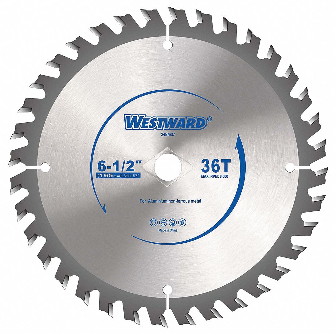 WESTWARD Circular Saw Blade, Aluminum, NonFerrous Metals Materials Cut